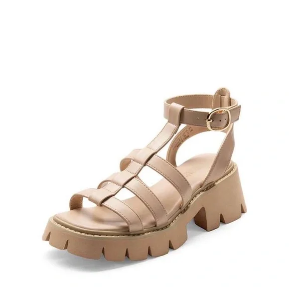 Dream Pairs Nude Gladiator Strappy Platform Sandals Ships 1 day! - Picture 7 of 8